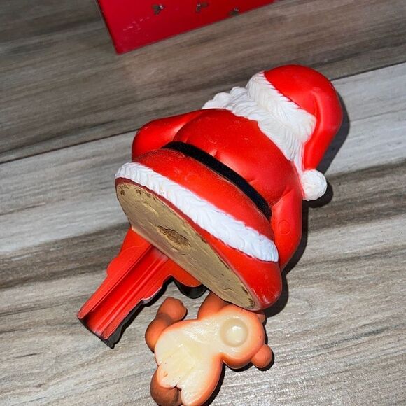 Shelf Sitter Stocking Holder Santa Clause Reading to Teddy Bear VINTAGE Santa in - Picture 4 of 8